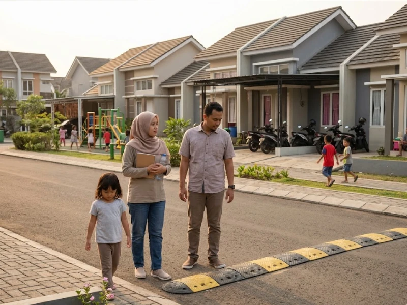 Pasangan muda keluarga karyawan sedang survey pembelian rumah pertama di Bekasi